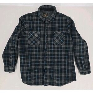 Freedom Foundry‎ Men's Large Flannel Jacket Fleece Lined Sz XXL Blue Black
